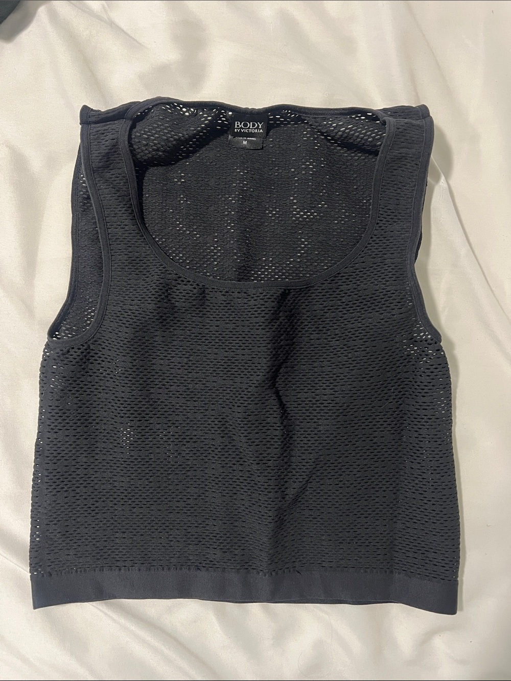 Victoria's Secret Black Mesh Crop Tank